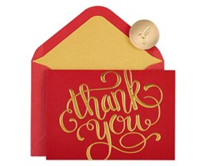 papyrus blank holiday thank you cards boxed with envelopes, blank red and gold (12-count)