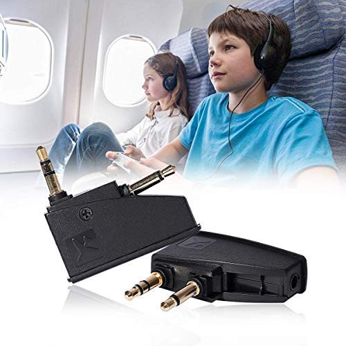 QC45 Airline Airplane Flight Adapter Aviation Plugs to 3.5mm Jack Compatible with Bose 700 QuietComfort45 QC15 QC20 QC25 QC35 QC35II AE2 AE2I OE2 Soundtrue Soundlink SoundlinkII Headphones(Black)