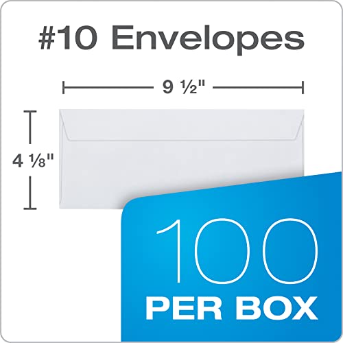 Quality Park #10 Security Envelopes, No Window, Redi-Strip Self Seal Envelopes, 4-1/8 x 9-1/2 Inches, White, 24 LB Paper, Box of 100 (QUA69117)