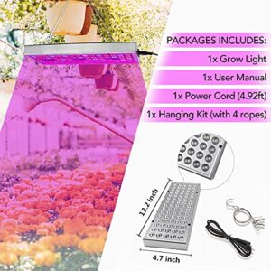 Juhefa LED Grow Lights, Full Spectrum Grow Lamp with IR & UV LED Plant Lights for Indoor Plants,Micro Greens,Clones,Succulents,Seedlings,Panel Size 12x4.7 inch