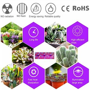 Juhefa LED Grow Lights, Full Spectrum Grow Lamp with IR & UV LED Plant Lights for Indoor Plants,Micro Greens,Clones,Succulents,Seedlings,Panel Size 12x4.7 inch