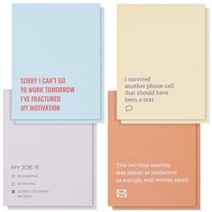 juvale 8 pack funny notepads with sarcastic sayings, demotivational notebooks for the office, coworkers, employee, colleagues, adults, 4 sarcastic designs (4.25 x 5.5 inches)
