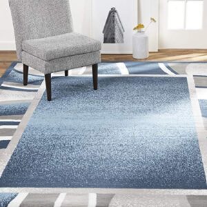 home dynamix lyndhurst rotana modern area rug, contemporary blue/gray/ivory 5'2"x7'4"