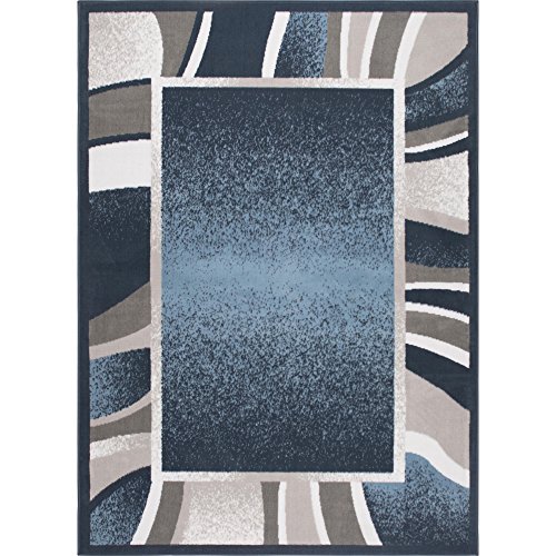 Home Dynamix Lyndhurst Rotana Modern Area Rug, Contemporary Blue/Gray/Ivory 5'2"x7'4"