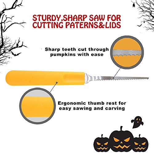 12 Pieces Professional Pumpkin Carving Kit Tool Heavy Duty Stainless Steel Tool Set with Storage Carrying Case Used As a Carving Knife for Pumpkin Halloween Decoration …