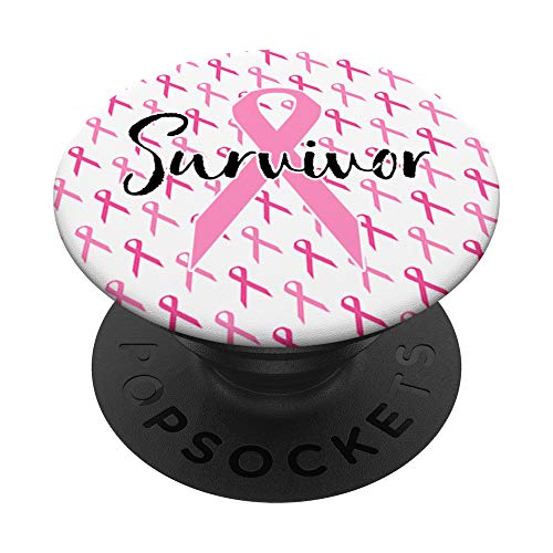 Pattern Breast Cancer Survivor Pink Ribbon PopSockets PopGrip: Swappable Grip for Phones & Tablets