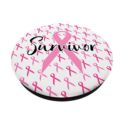 Pattern Breast Cancer Survivor Pink Ribbon PopSockets PopGrip: Swappable Grip for Phones & Tablets