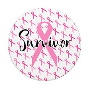 Pattern Breast Cancer Survivor Pink Ribbon PopSockets PopGrip: Swappable Grip for Phones & Tablets