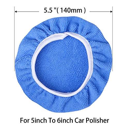 Awpeye 10Pack Car Polisher Pad Bonnet (5 to 6 Inches) Soft Microfiber Polishing Bonnet Buffing Pad Cover