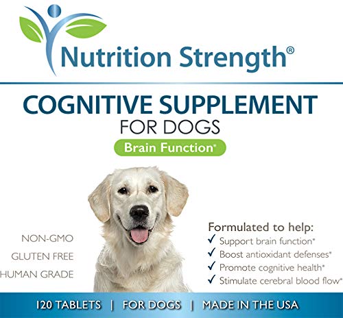 Nutrition Strength Cognitive Support for Dogs, Promotes Dog Brain Health, Mental Support for Old Dogs, Supplement for Dogs with Cognitive Difficulties, 120 Chewable Tablets