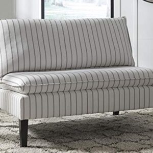 Signature Design by Ashley Arrowrock Modern Farmhouse Striped Accent Bench, White & Gray