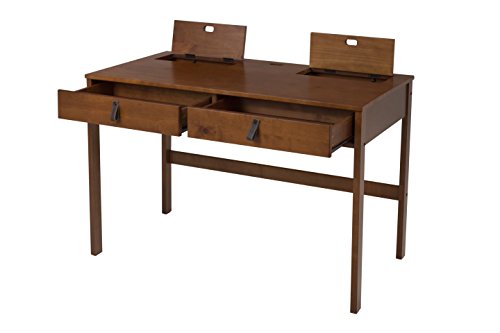 memomad Bali Home Office Solid Wood Desk with Drawers (Caramel)