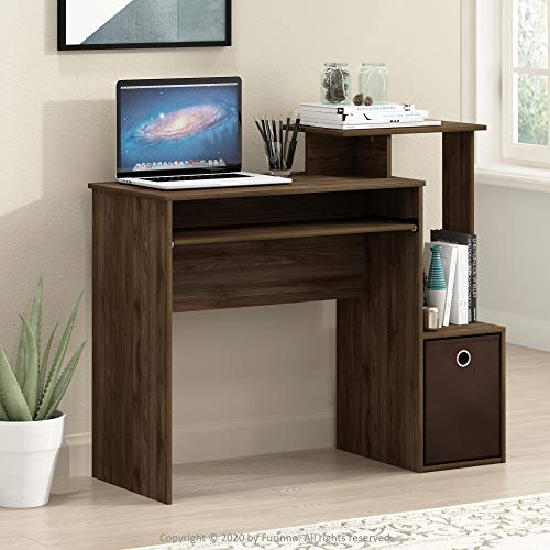 Furinno Econ Multipurpose Home Office Computer Writing Desk, Columbia Walnut/Dark Brown