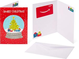 amazon.com gift card in a greeting card - holiday snow globe design