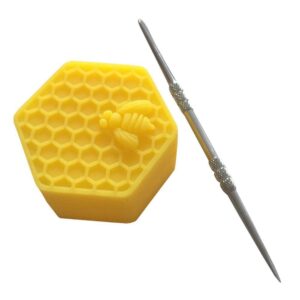honeyye 26ml silicone container hexagon honeybee shape storage multi use jars (1, yellow)