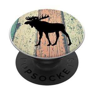 moose animal lover rustic outdoors popsockets popgrip: swappable grip for phones & tablets