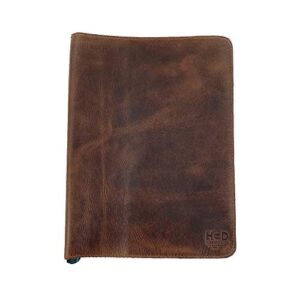 hide & drink, rustic leather refillable journal cover compatible with notebook xl (7.5 x 9.75 in) w/tipico strap, office & work essentials, handmade (bourbon brown)