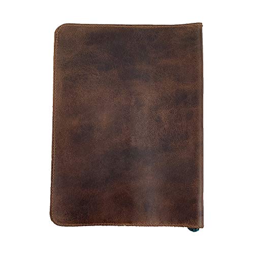 Hide & Drink, Rustic Leather Refillable Journal Cover Compatible with Notebook XL (7.5 x 9.75 in) w/Tipico Strap, Office & Work Essentials, Handmade (Bourbon Brown)
