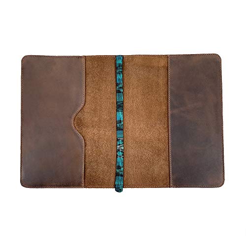 Hide & Drink, Rustic Leather Refillable Journal Cover Compatible with Notebook XL (7.5 x 9.75 in) w/Tipico Strap, Office & Work Essentials, Handmade (Bourbon Brown)