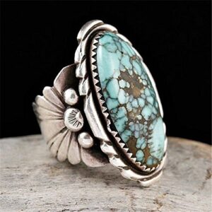 aunyamanee jewelry shop vintage women jewelry 925 silver turquoise gem fashion wedding ring size 6-10 (8)