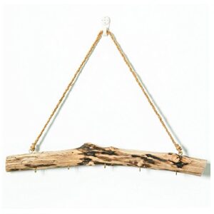 byher 15-inch natural driftwood branches wall hanging jewelry organizers with 5-hook