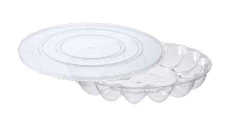 Hanna K. Signature Collection Plastic Deviled Egg Tray with Lid - 15 Egg Slots | Clear | 1 Pc