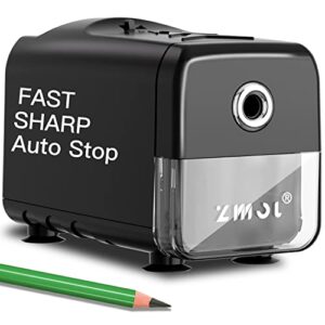zmol electric pencil sharpeners,heavy duty classroom pencil sharpeners for colored pencil,auto stop/ 3 modes to choose/super sharp&fast/safe to kids automatic sharpener