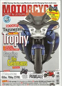 motorcycle sport & leisure, august, 2012 (triumph's all new trophy)
