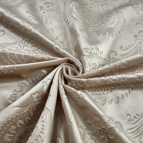 Damask Embossed Velvet Ivory, Fabric by The Yard