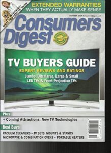 consumers digest magazine, tv buyers guide october, 2017
