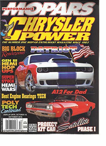 MOPARS PERFORMANCE CHRYSLER POWER MAGAZINE, OCTOBER, 2016 (PROJECT KIT CAR