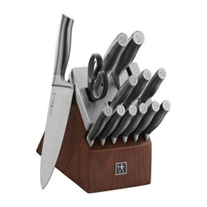 henckels graphite 14-piece self-sharpening knife block set for paring, boning, santoku, chefs, and carving, kitchen shears, german engineered informed by 100+ years of mastery, black