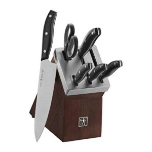 henckels definition 7-piece self-sharpening razor-sharp knife block set for paring, santoku, utility, chefs, carving, kitchen shears, german engineered informed by 100+ years of mastery, black