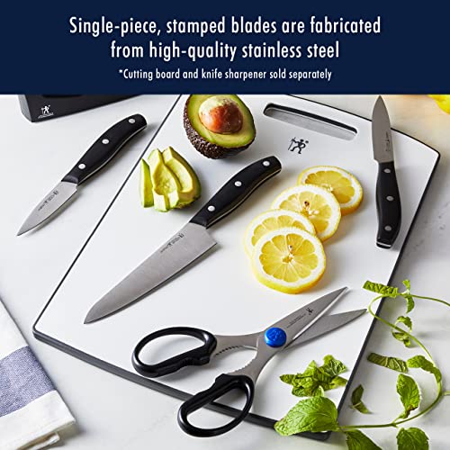 HENCKELS Definition 7-Piece Self-Sharpening Razor-Sharp Knife Block Set for Paring, Santoku, Utility, Chefs, Carving, Kitchen Shears, German Engineered Informed by 100+ Years of Mastery, Black