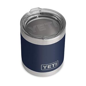 yeti rambler 10 oz lowball, vacuum insulated, stainless steel with standard lid, navy
