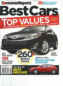 consumer report, best cars * top values. june, 2014 (260 models rated)