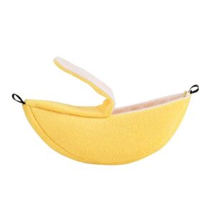 ISMARTEN Banana Hamster Bed House Hammock Small Animal Warm Bed House Cage Nest Hamster Accessories for Sugar Glider Hamster Small Bird Pet (Banana)