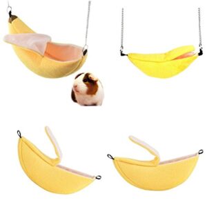 ISMARTEN Banana Hamster Bed House Hammock Small Animal Warm Bed House Cage Nest Hamster Accessories for Sugar Glider Hamster Small Bird Pet (Banana)