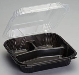 genpak proview large hinged take-out container | microwave safe, bpa free | case count 150