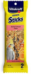 vitakraft cockatiel treat sticks - apricot and peach - 3.5oz