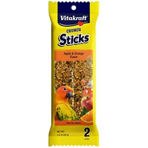 vitakraft crunch sticks apple & orange flavor bird treat for conures (2 sticks), 3.5 oz