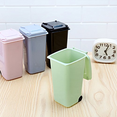 TOYMYTOY 4Pack Mini Wastebasket Set,Desk Trash Can with Lid Desktop Garbage Organizer Storage Bin Pen Pencil Cup Holder Office Supplies