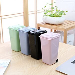 TOYMYTOY 4Pack Mini Wastebasket Set,Desk Trash Can with Lid Desktop Garbage Organizer Storage Bin Pen Pencil Cup Holder Office Supplies