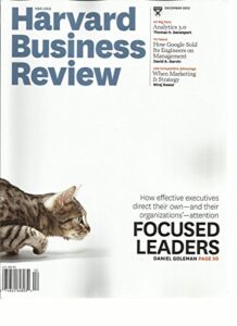 harvard business review, december, 2013 (focused leaders * analytics 3.0)