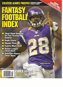 fantasy football index, 2013 draft guide, (cheaters always prosper*experts poll