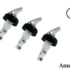 AmeriPour - Measured Pourer - Liquor Bottle Pourers - Collared - (3pk) Made 100% In The USA. Bar Spouts That Don't Leak - No Cracks, Just A Perfect Cocktail Pour Everytime. Great for Wine Too! (1.5oz)