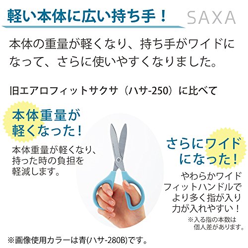 Kokuyo Saxa Scissors, Yellow, Standard Blade, Symmetrical Handle for Both Right-Hand and Left-Hand, Japan Import (HASA-280Y)