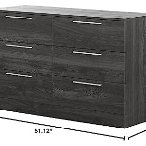 South Shore Step One Essential 6-Drawer Double Dresser, Gray Oak