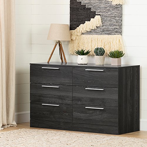 South Shore Step One Essential 6-Drawer Double Dresser, Gray Oak