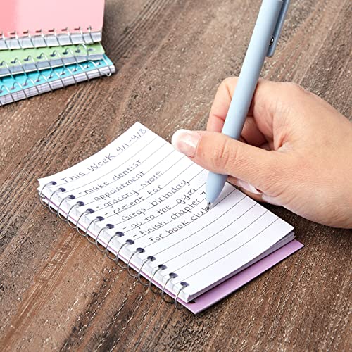 12-Pack Small Spiral Notebook 3x5, 80 Sheets Per Notepad, College Ruled Lined Paper for Office Supplies, Classroom Notes, Students, Teachers, Nurses (6 Pastel Colors)